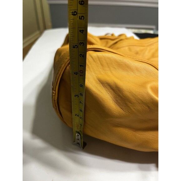 Coldwater Creek Buttery Soft Leather Harvest Gold Yellow Hobo Shoulder Bag Purse - Picture 9 of 16
